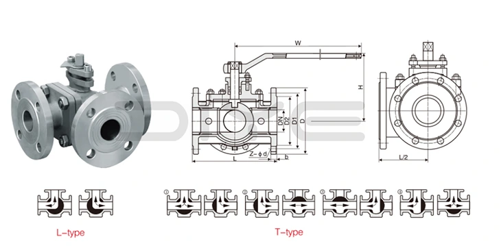3-Way Stainless Steel Flanged Ball Valves
